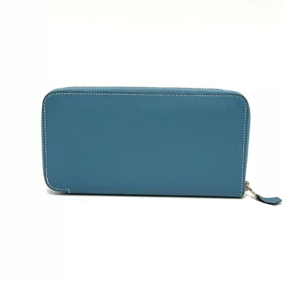 HERMES Asap Long Classic Round Wallet Long Wallet Epsom Blue gene - Picture 1 of 14